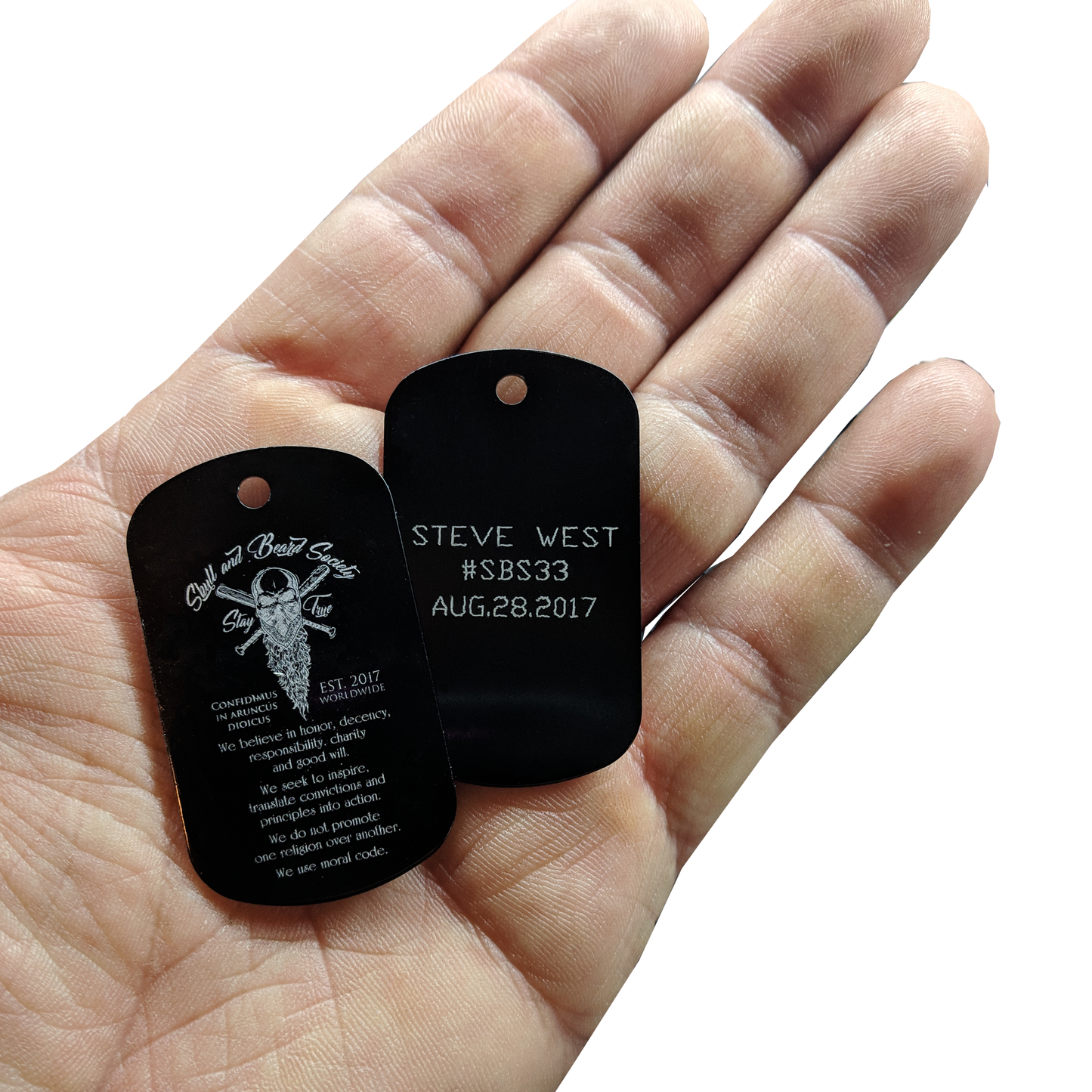 SBS Dog Tag - Skull and Beard Society